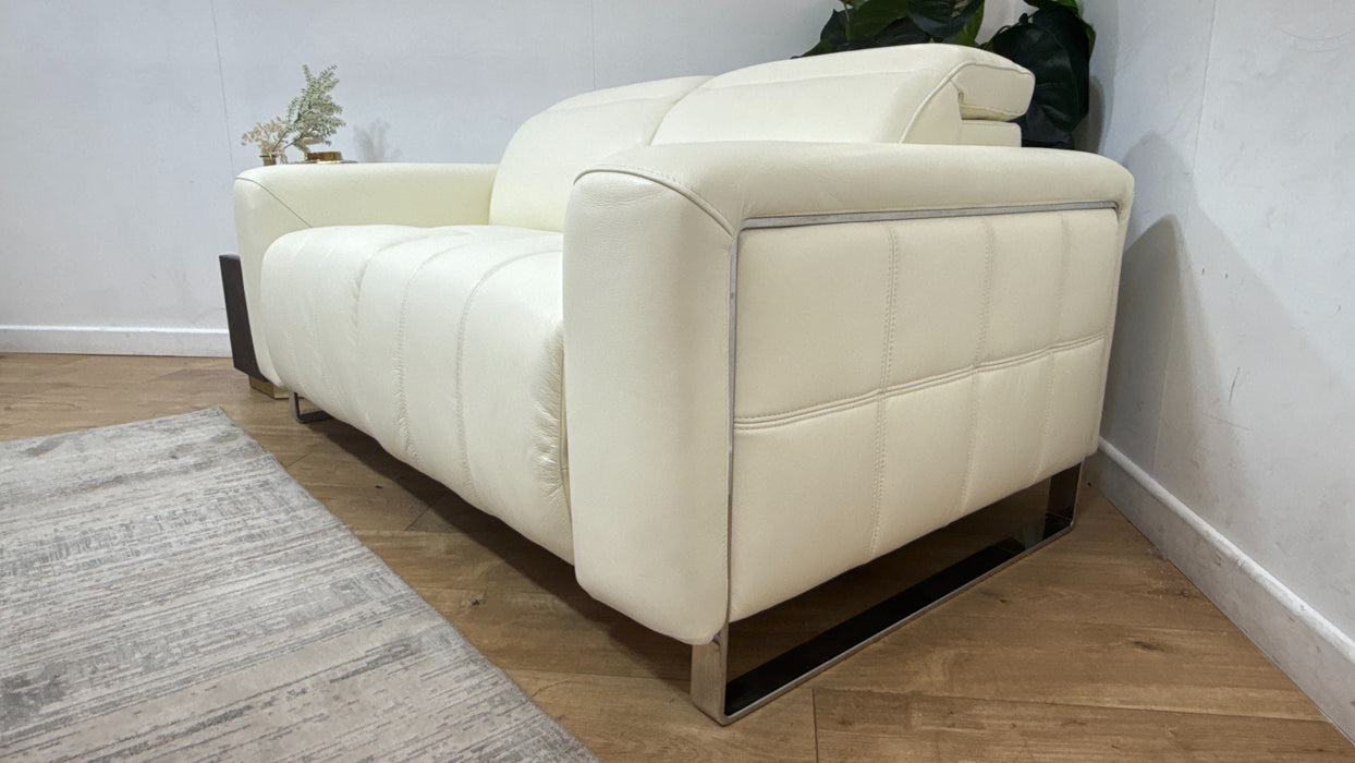 Sofology Marvella Leather 2 Seater in Trusty Sheen White