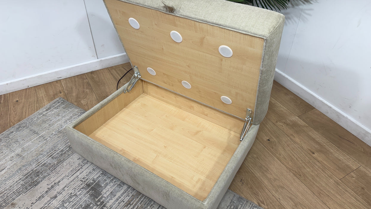 Sofology Haven Fabric Storage Footstool in Vintage Chenille Natural