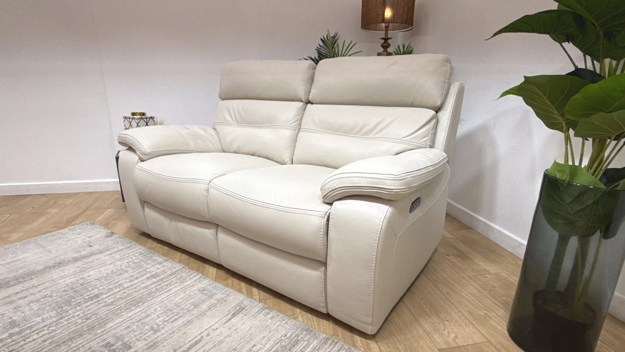 DFS The View Leather 2 Seater Power Recliner in Ivory