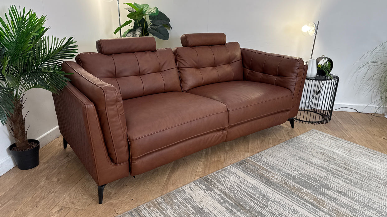 Sofology Muse Leather Power Recliner in Expresso