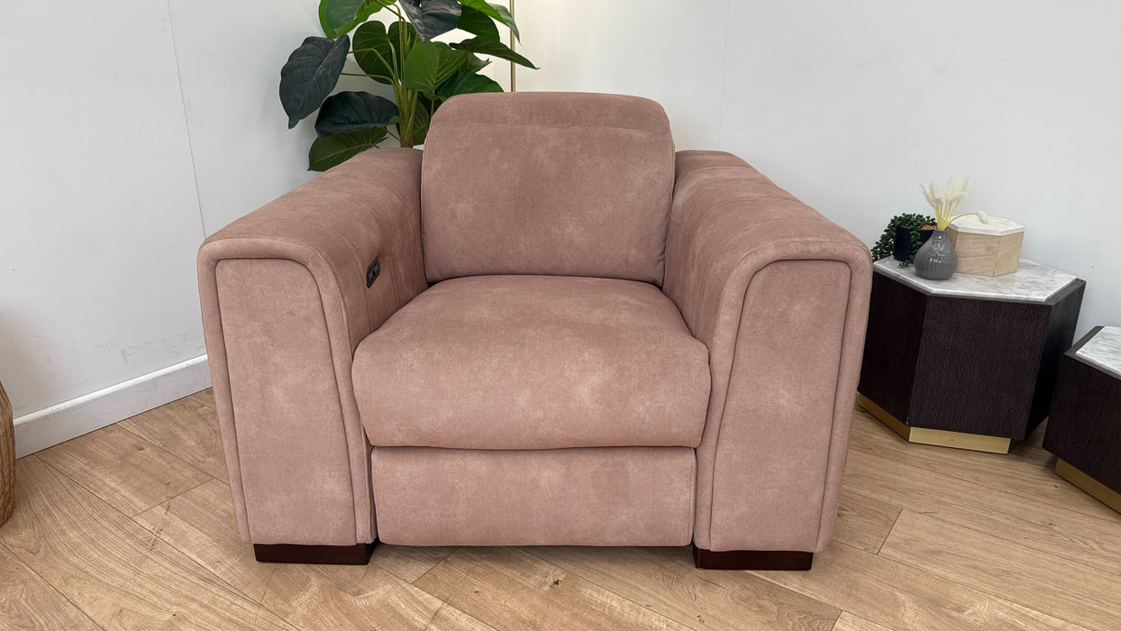 Sofology The Mason Fabric Recliner Chair Lifestyle Flecked Fabric Sand