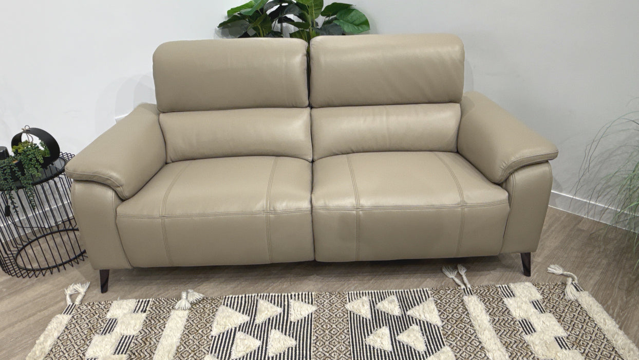 Sofology Bailey Leather 2.5 Seater Power Recliner/Headrest in Trusty Embossed Stone