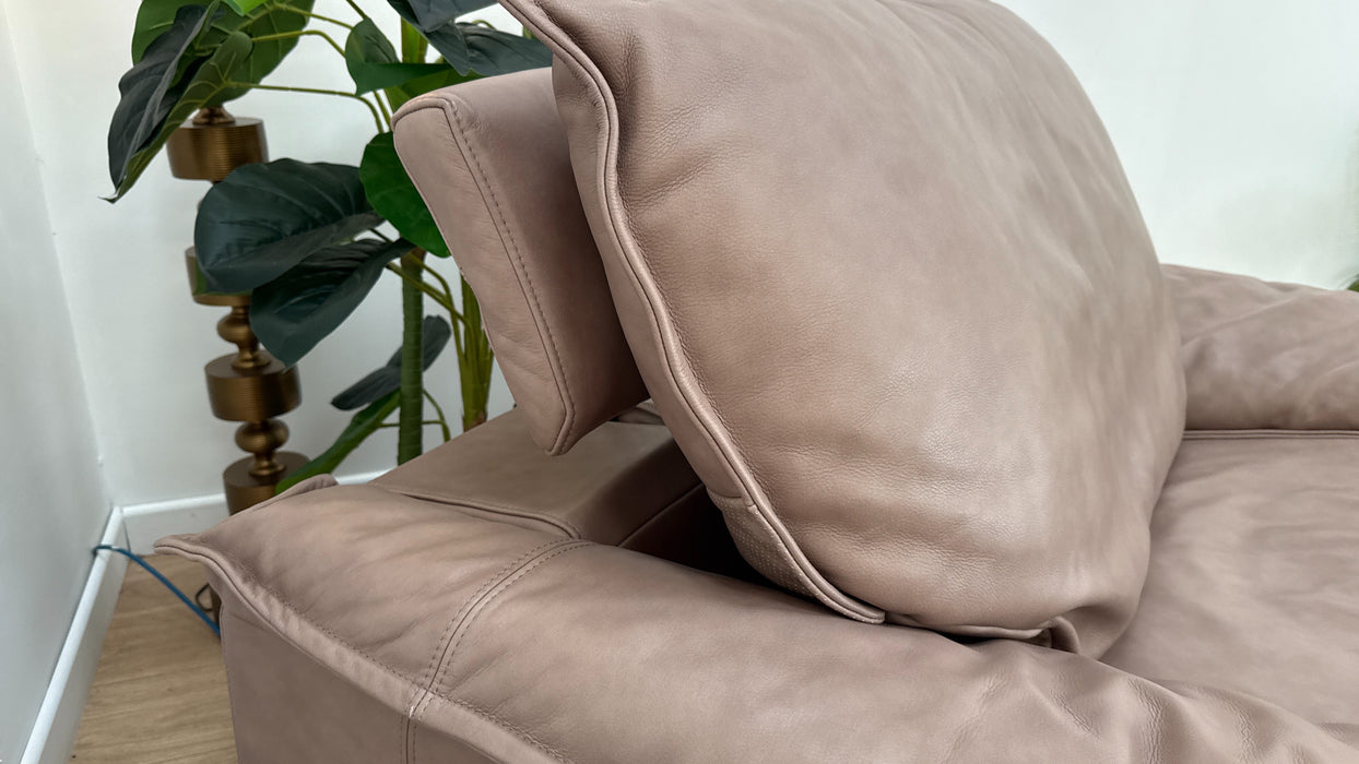 Sofology Embrace Recliner Loveseat Chair in Trusty Matt Leather Taupe