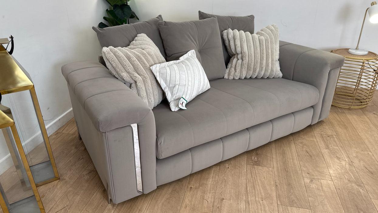 Sofology The Oscar 2 Seater Fabric Sofa in Super Matt Velvet Pebble Mix