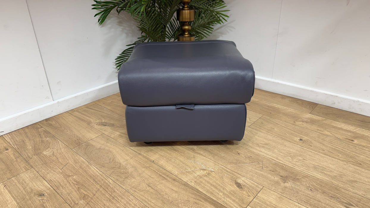 Sofology Albion Leather Storage Footstool in Lavender Grey