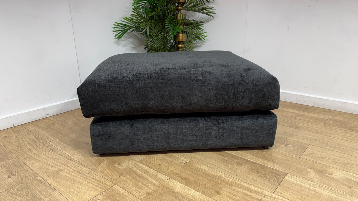 Sofology Westwood Fabric Footstool in Teddy Chenille Black