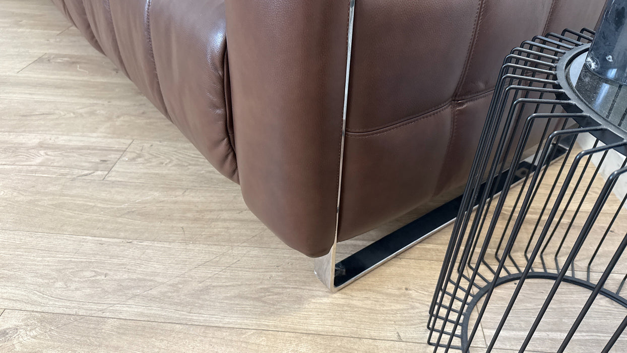 Sofology The Marvella 4 Seater Leather Sofa in Trusty Sheen Leather Chocolate