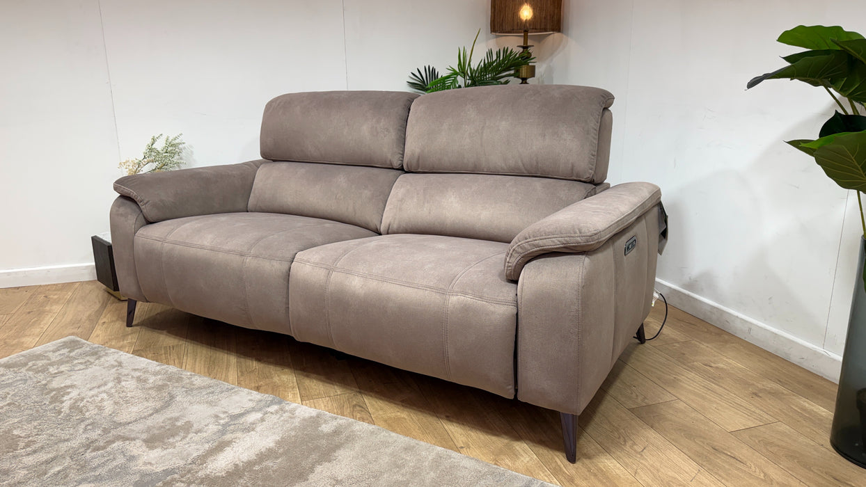 Sofology Bailey Fabric 2.5 Seater Power Recliner/Headrest in Lifestyle Flecked Nutmeg
