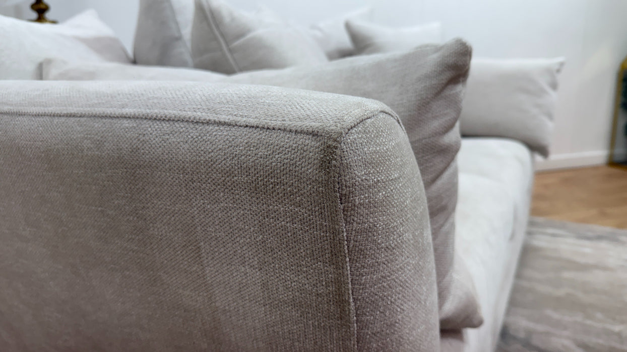 Sofology Calista Fabric 3 Seater Pillow Back no Fluting in Linen Look Chenille Mist