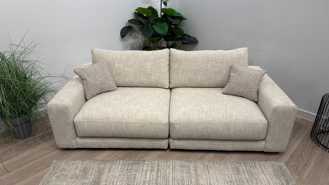 Sofology Amalfi Fabric 4 Seater Split in Micro Flecked Boucle Natural Mix