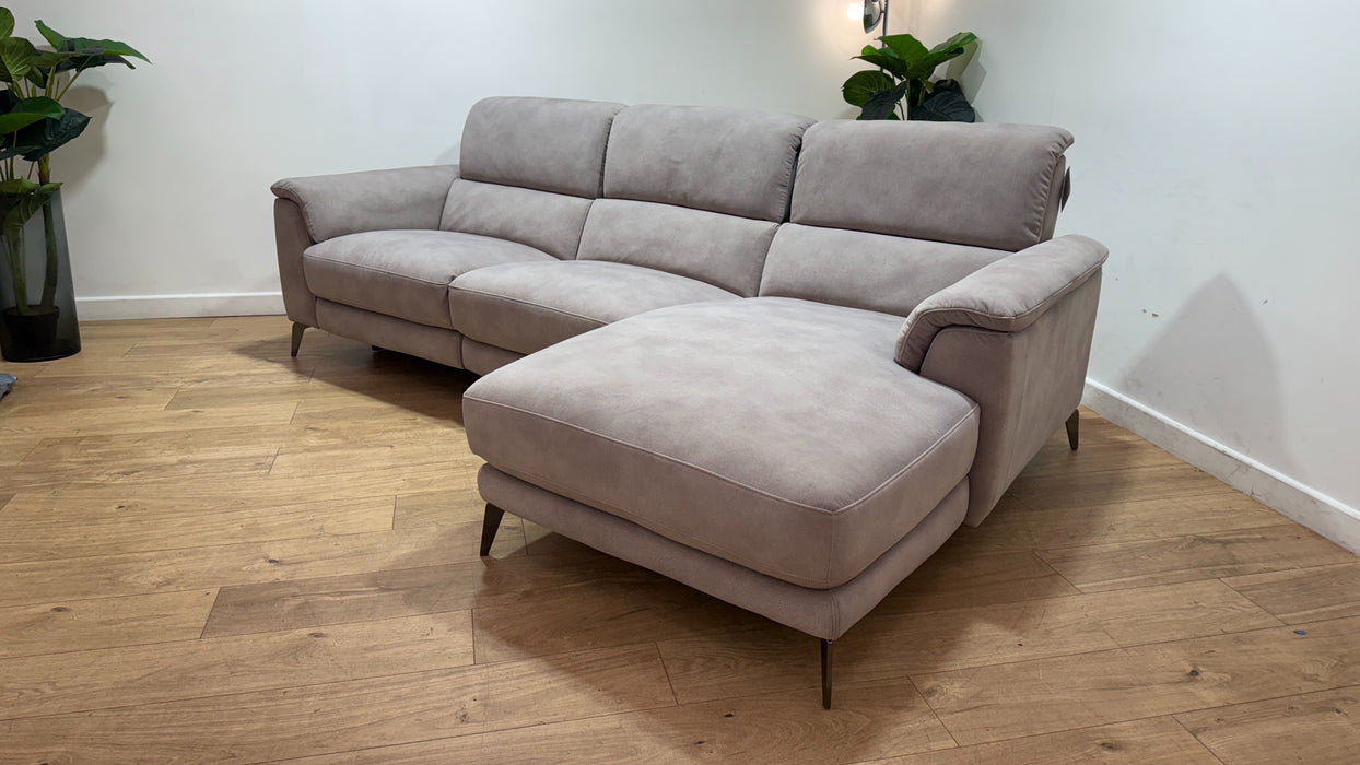 Sofology Illinois Fabric 3 Seater Chaise Power Recliner in Lifestyle Mottled Marble