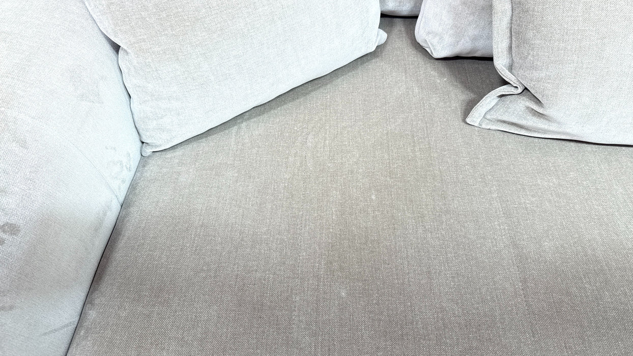 Sofology Oscar Fabric 3 Seater Gold Trim in Fine Textured Chenille Stone