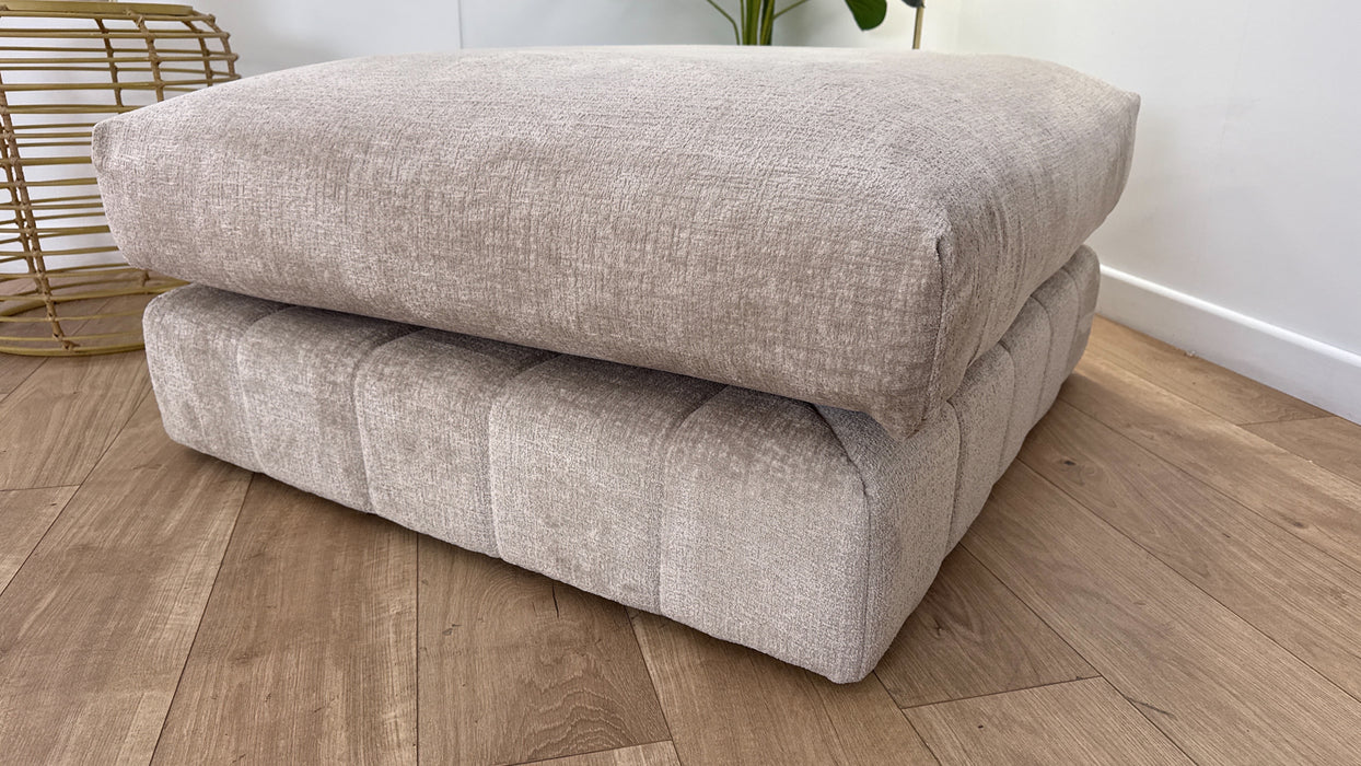 Sofology The Westwood Fabric Footstool in Teddy Chenille Natural