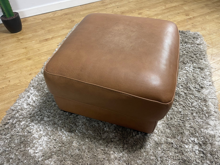 Santino Leather Footstool - Apollo Tan (WA2)