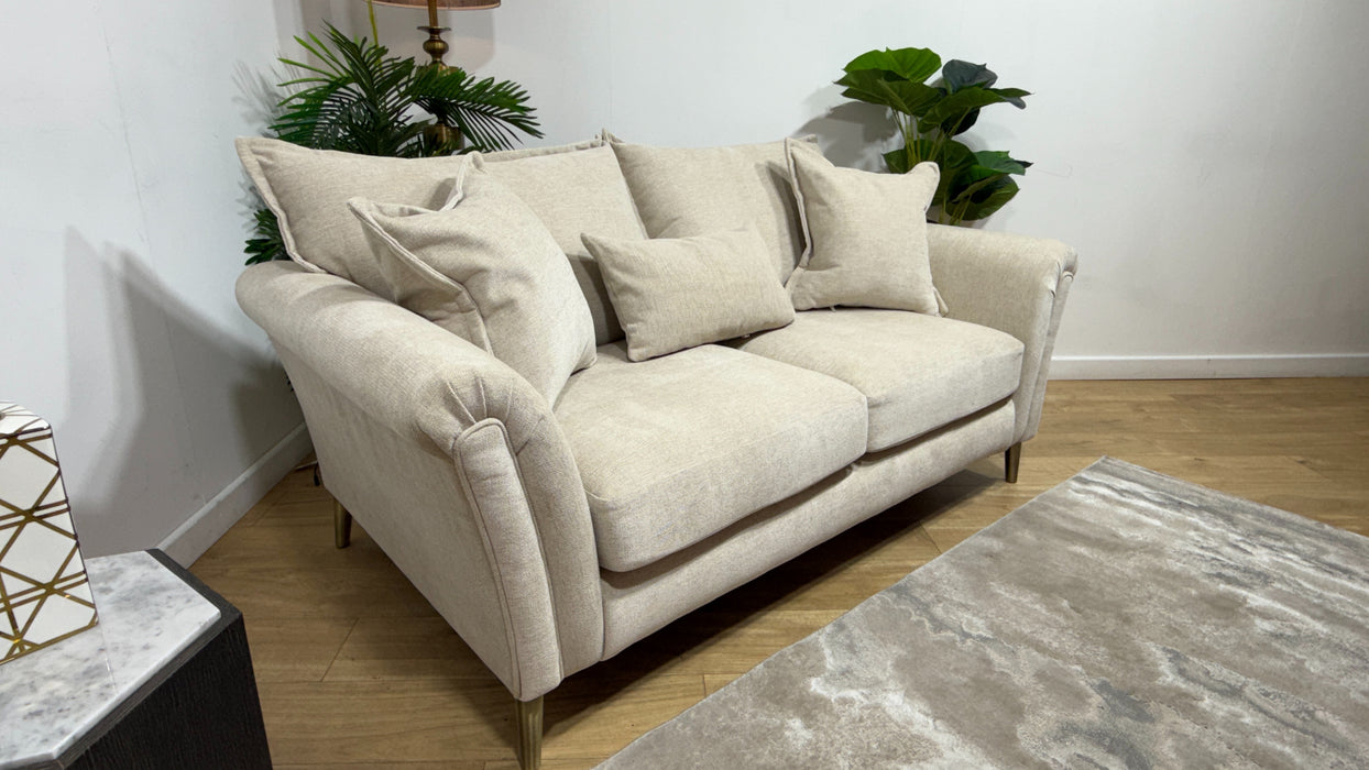 Sofology Beaumont 2 Seater Foam Seats in Linen Look Chenille Natural