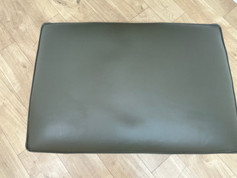 Sofology Palazzo Leather Large Storage Footstool in Trusty Matt Olive