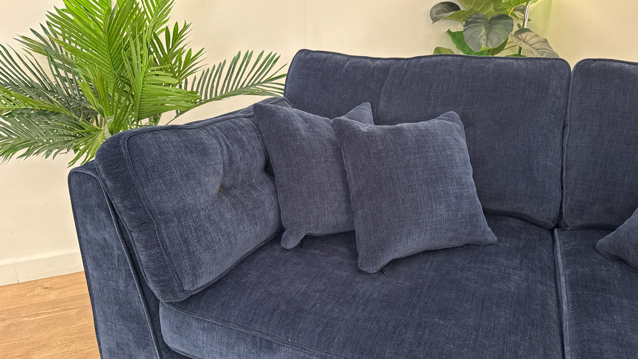 Sofology Cricket Fabric 3 Seater in Smooth Textured Chenille Navy