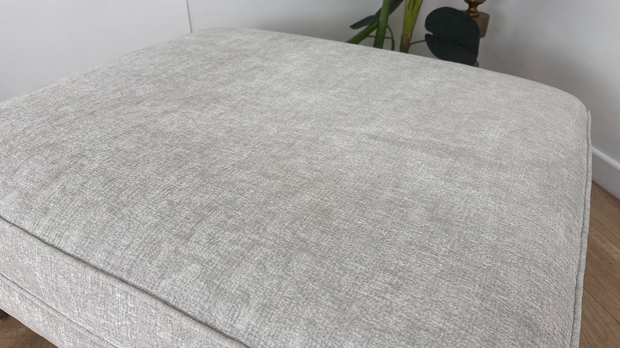 Sofology Rococo Fabric Footstool Foam in Verbier Silver