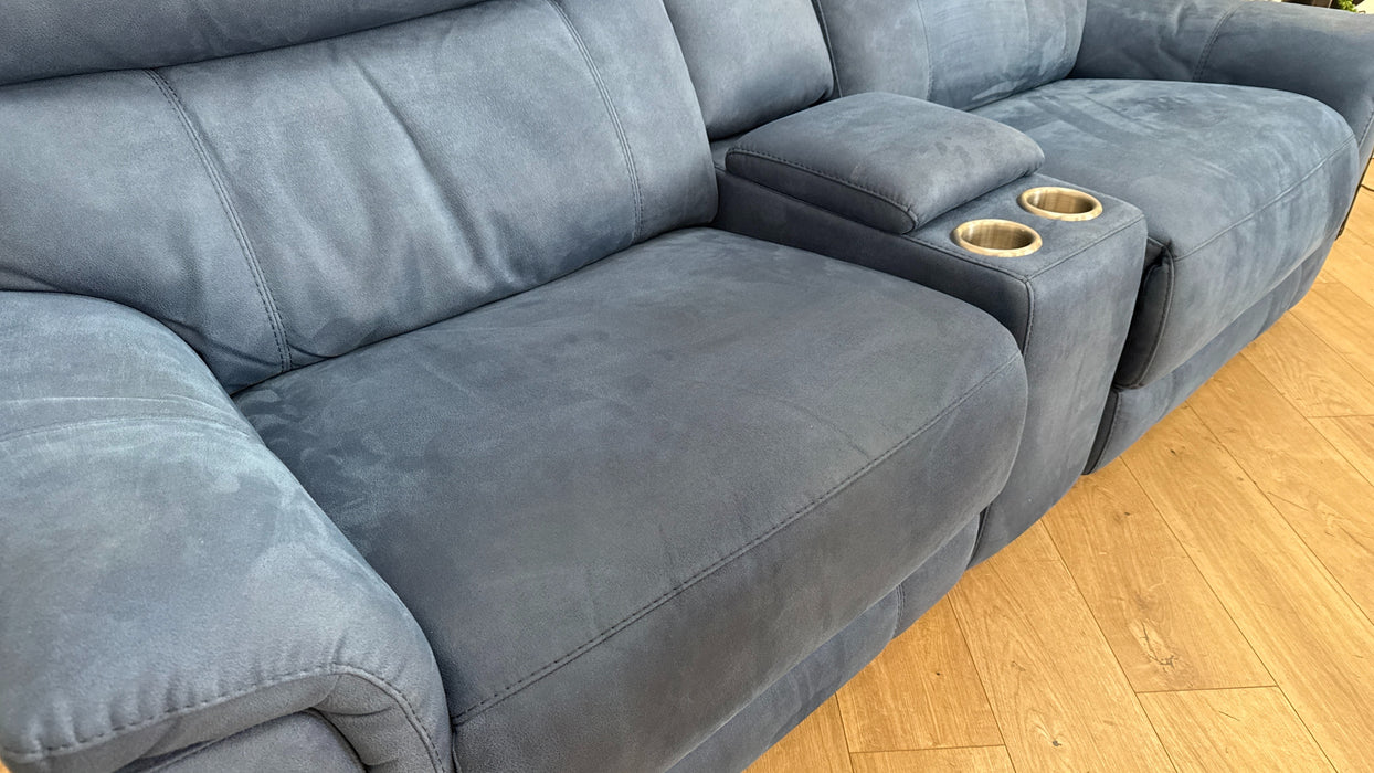 DFS Ronan Fabric Recliner 2 Seater in Blue