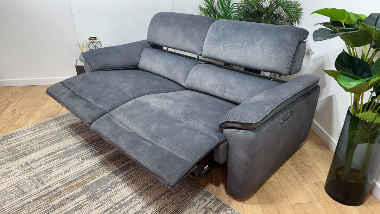 Sofology Hugo Fabric 2.5 Seater Power Recliner/Headrest in Lifestyle Flecked Charcoal