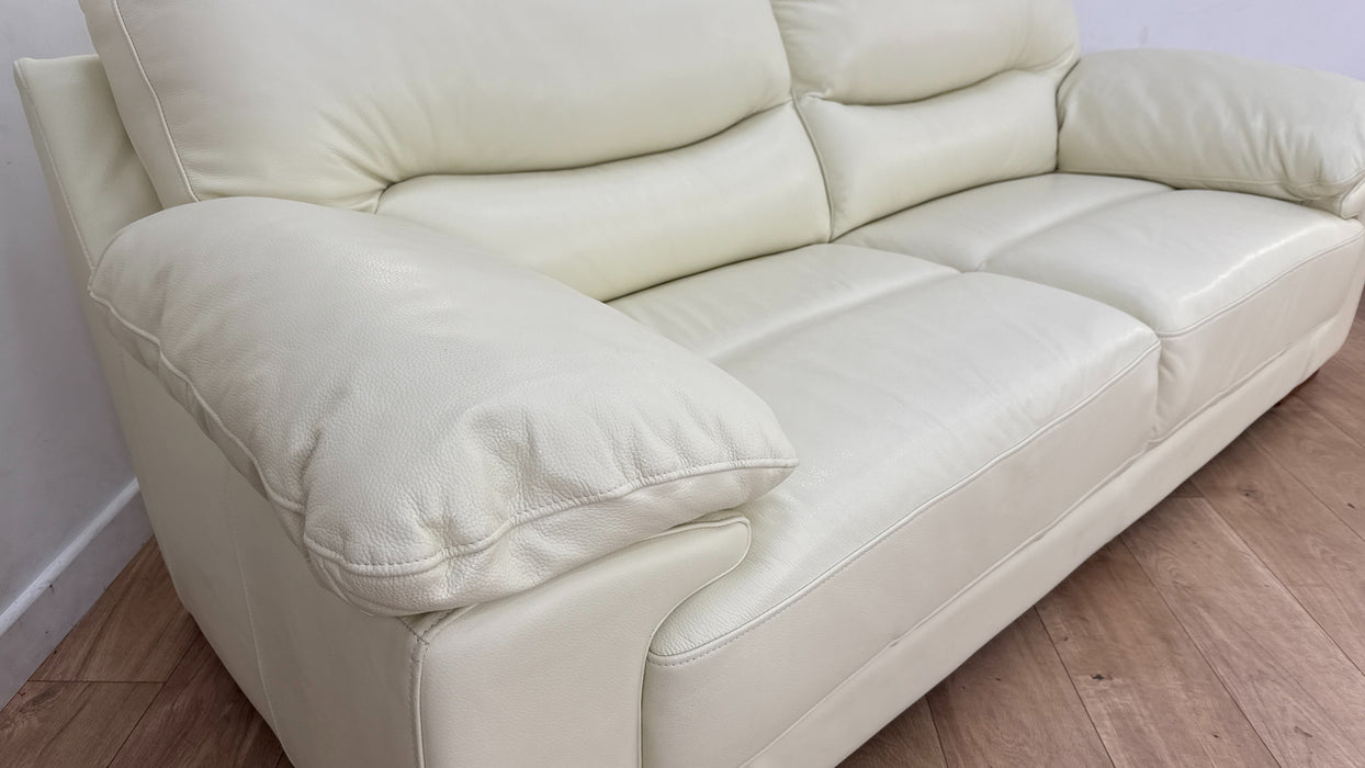 DFS Santine 2 Seater Leather Sofa in Cream
