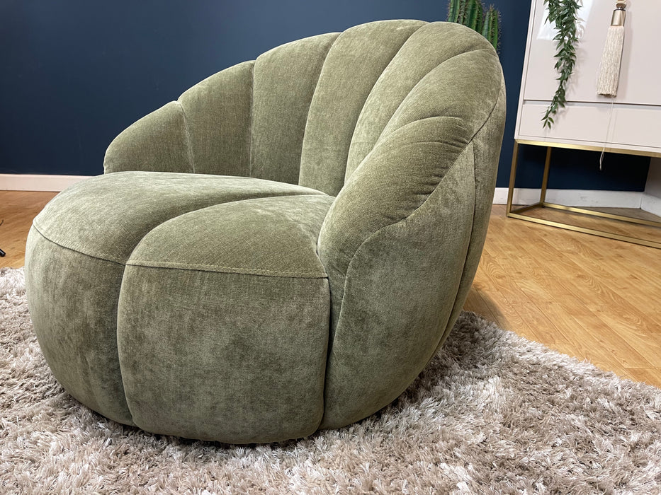 Nobu Fabric Swivel - Relaxed Chenille Olive (WA2)