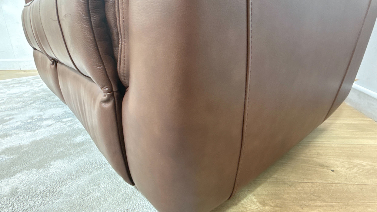Sofology Bradie Leather 2 Seater Power Recliner/Headrest in Trusty Embossed Chestnut