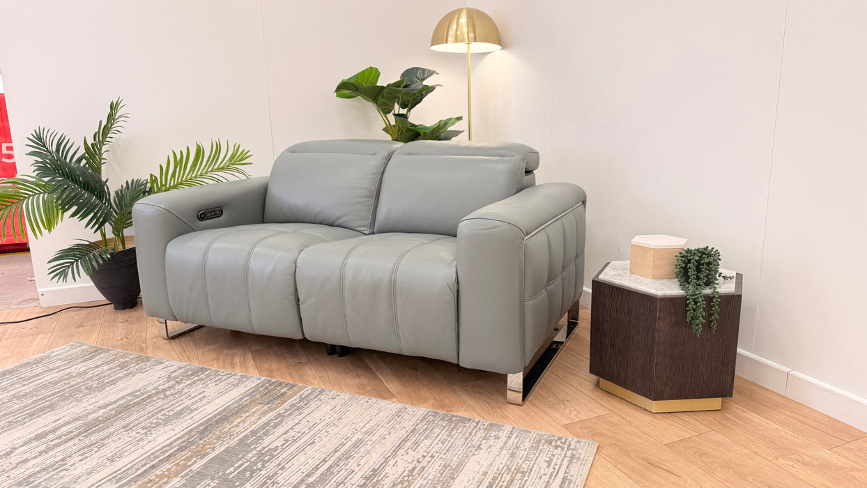 Sofology Marvella Leather Recliner 2 Seater in Granite Teal