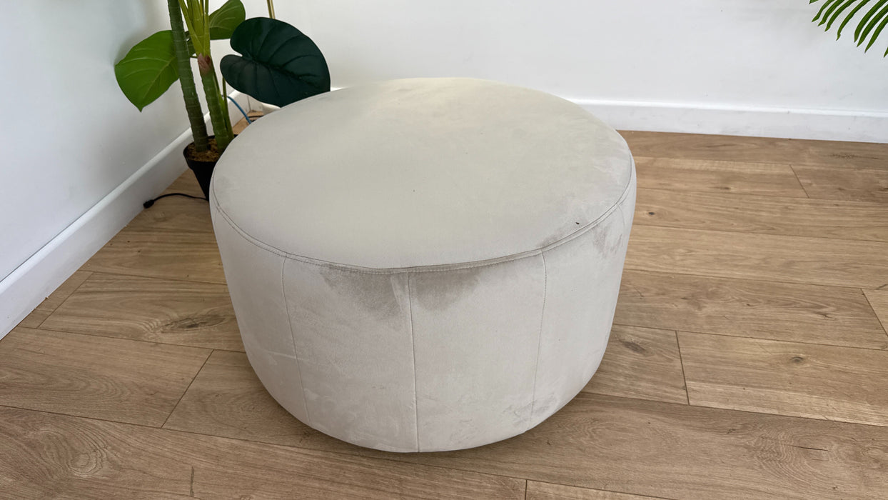 Sofology The Fitzrovia Fabric Designer Footstool in Matt Velvet Stone Without Trim