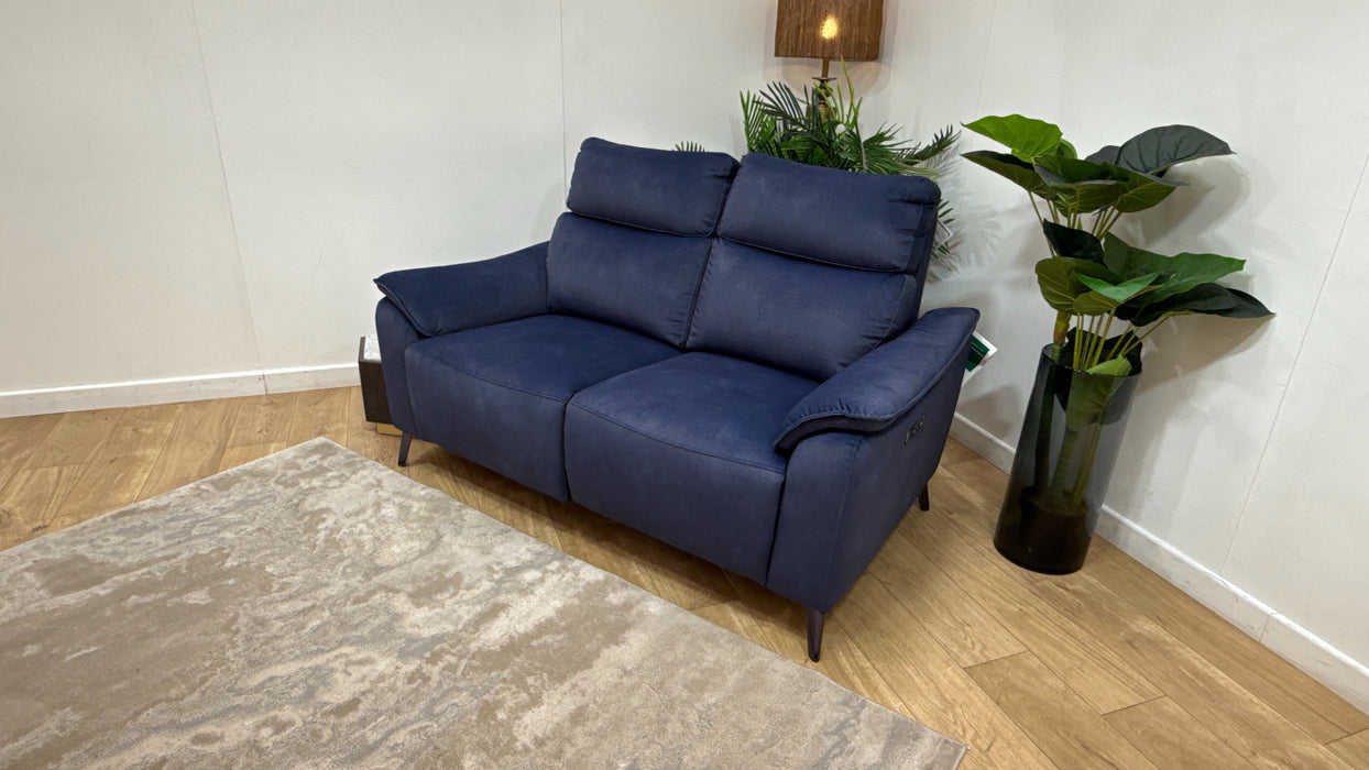 Sofology Arlo Fabric 2 Seater Power Recliner/Headrest in Lifestyle Flecked Navy