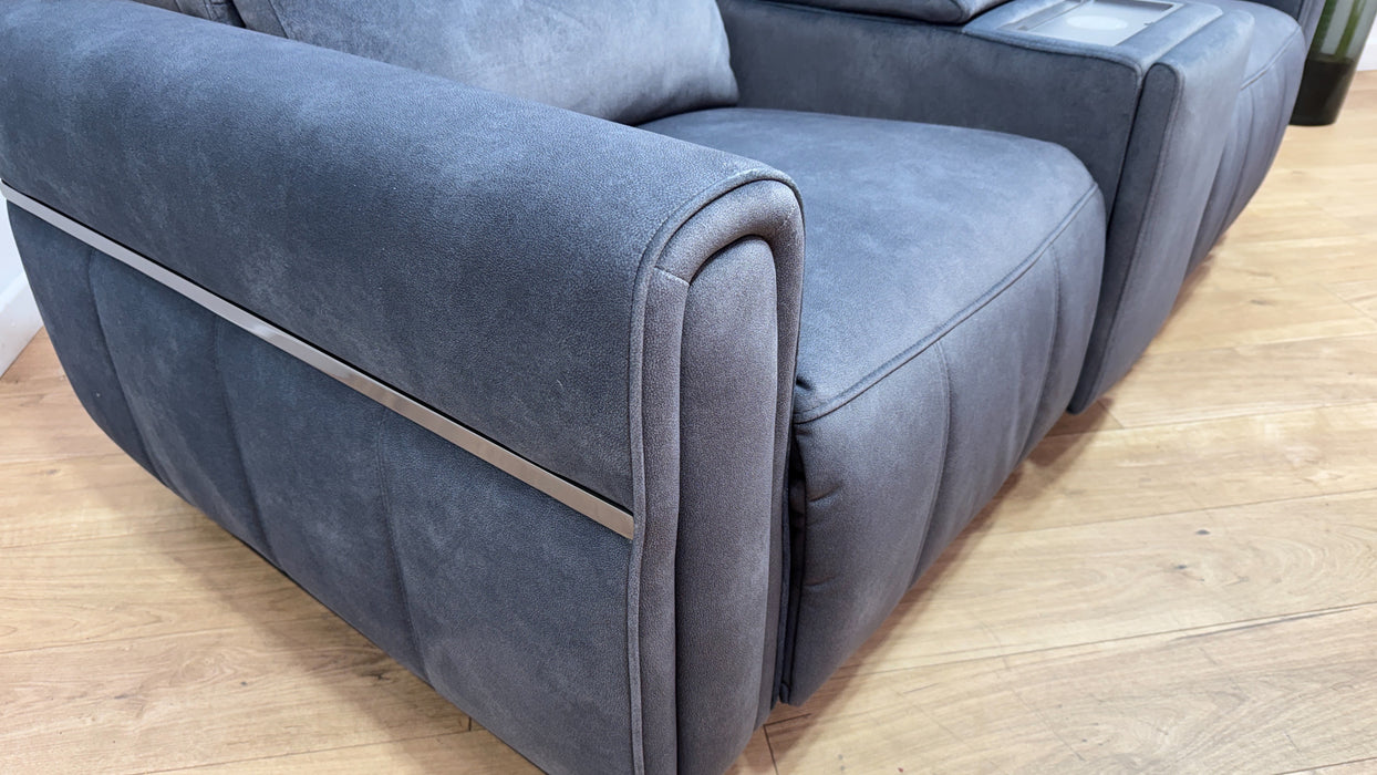 Sofology Ravello Fabric 2 Seater Console Power Recliner in Lifestyle Flecked Charcoal