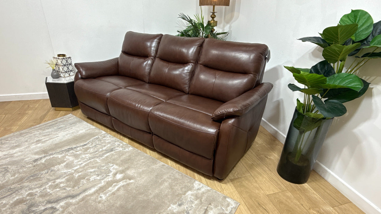 Sofology Albion Leather 3 Seater in Trusty Sheen Chocolate