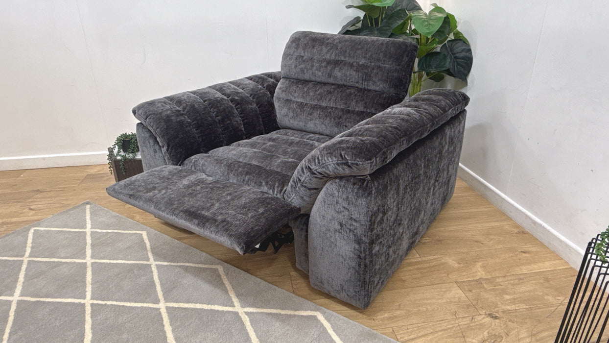 Sofology Olson Fabric Chair Power Recliner in Luxury Textured Chenille Anthracite