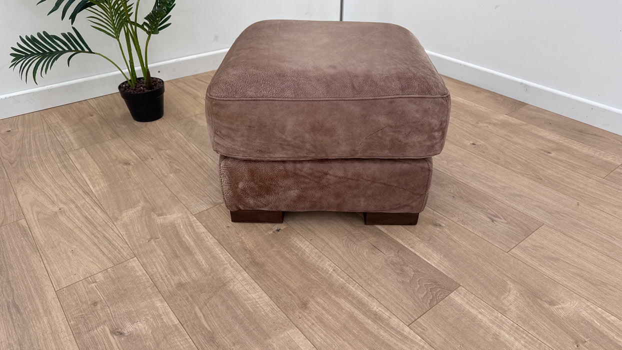 Santino Footstool - Leather - Apollo Espresso