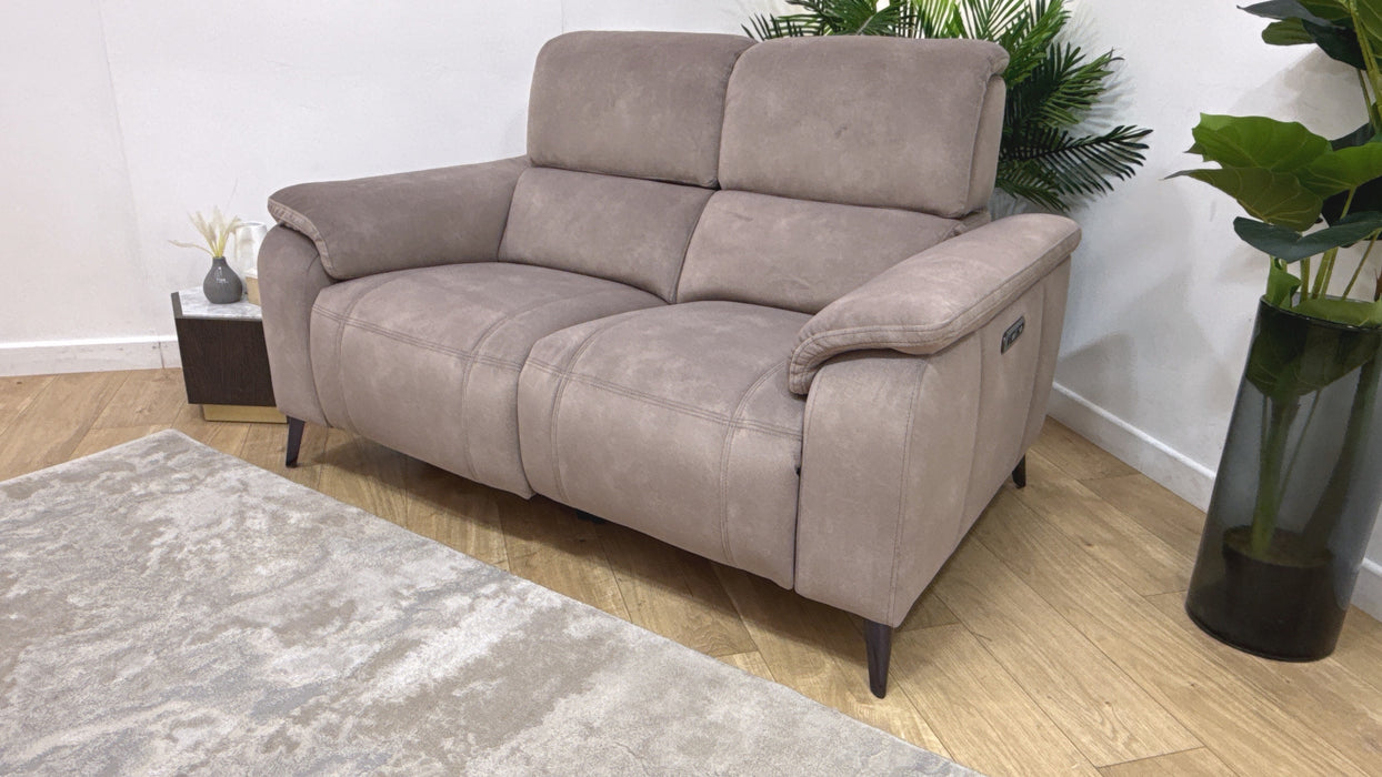 Sofology Bailey Fabric 2 Seater Power Recliner in Lifestyle Flecked Nutmeg