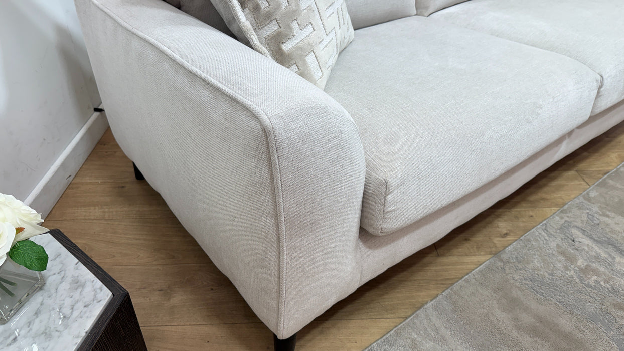 Sofology Mayfair Fabric 3 Seater Foam Seats in Linen Look Chenille Mist/Pearl Mix