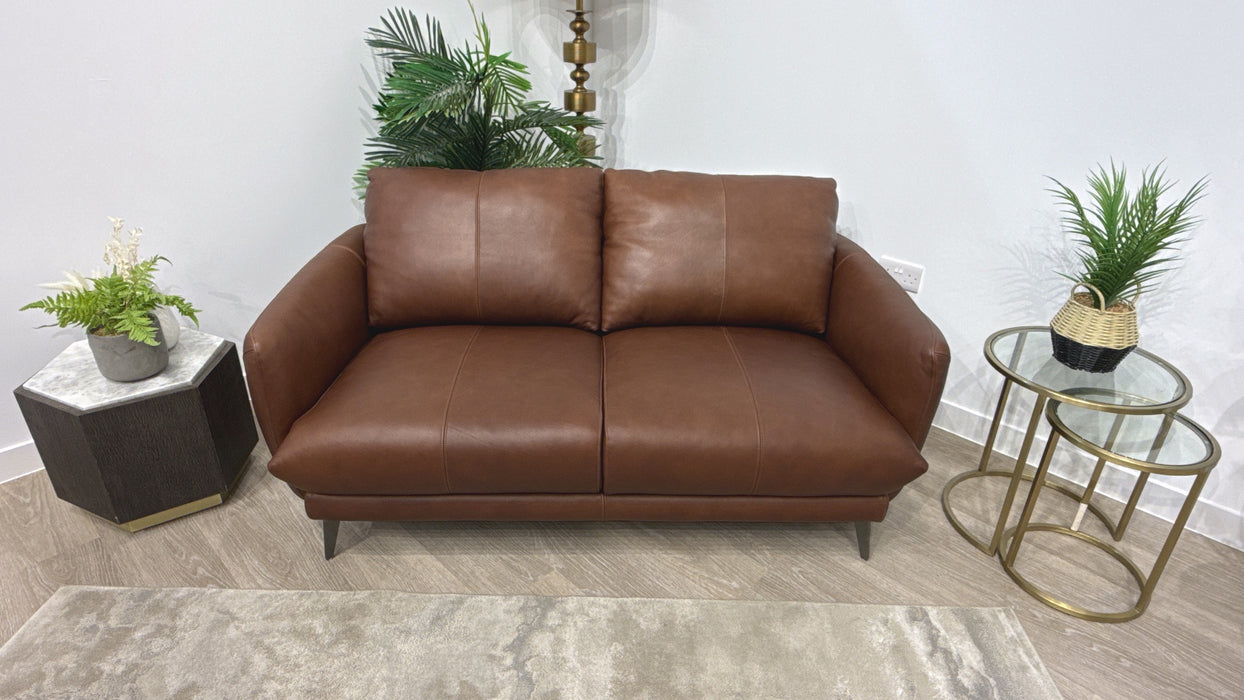 Sofology Adler Leather 2 Seater in Relaxed Soft Brown
