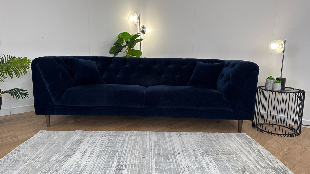 Bridgerton 4 Seater Sofa - Fabric - Navy All Over