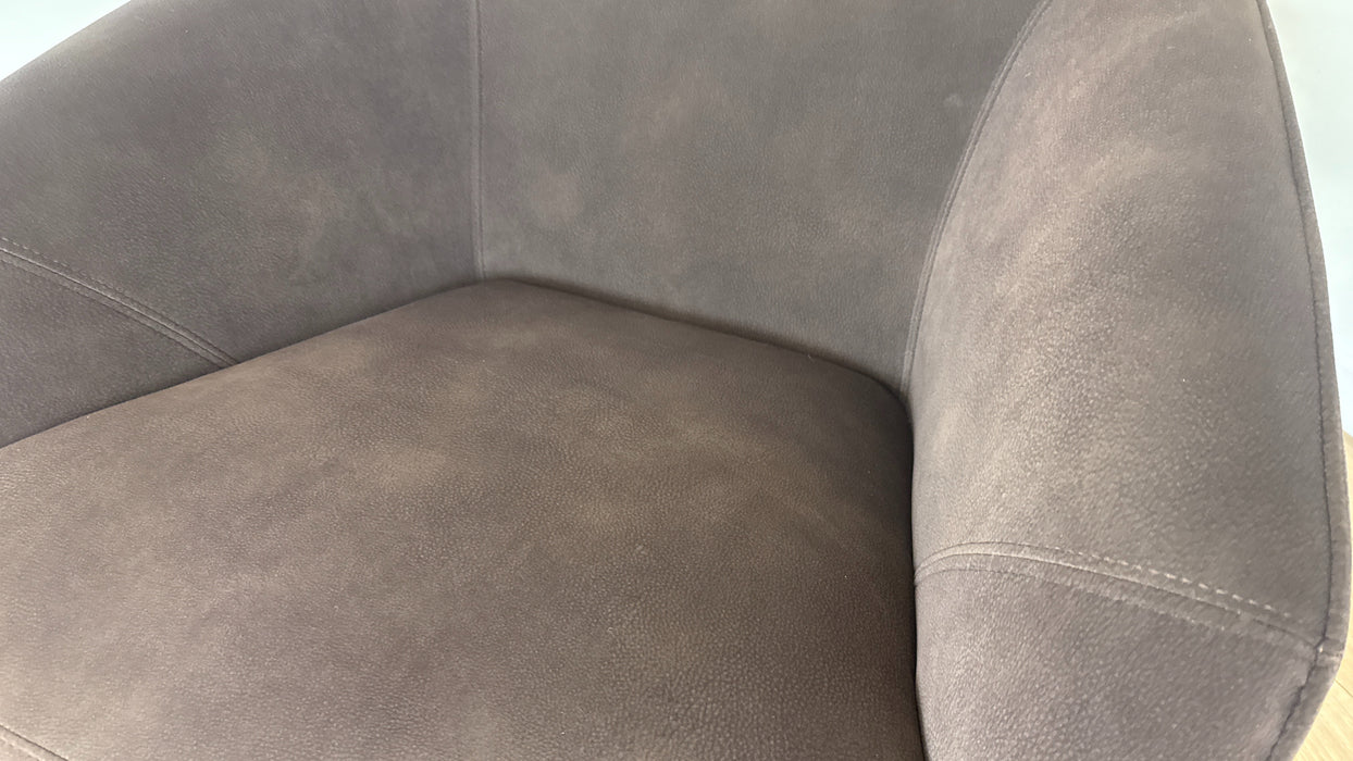 Sofology Adler Fabric Swivel Chair in Lifestyle Mottled Dark Chocolate