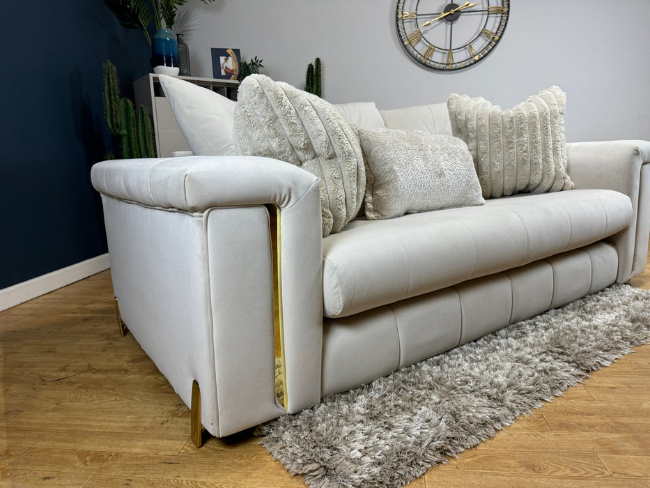 The Oscar 2 Seater Fabric Matt Velvet Ecru (WA2)