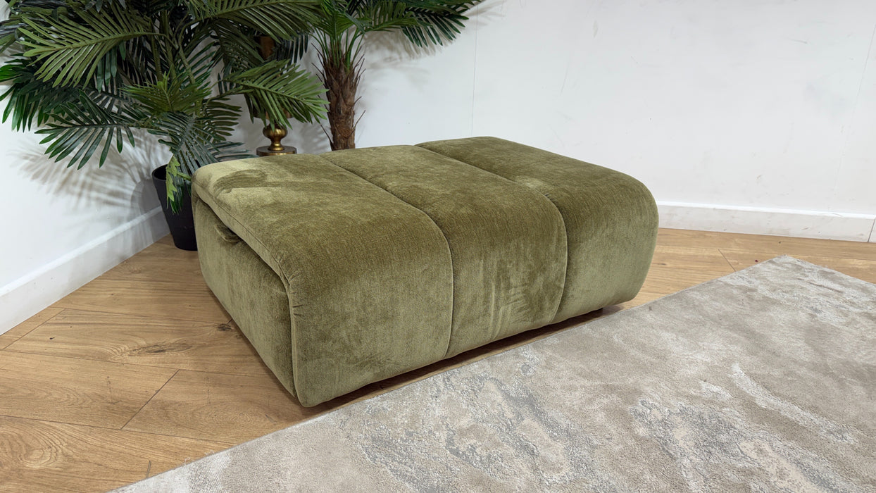Sofology Waldorf Fabric Storage Footstool in Soft Chenille Olive