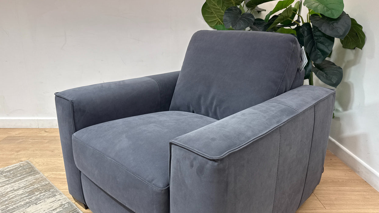 Sofology Sonno Fabric Chair in Lifestyle Nubuck Feel Steel Grey