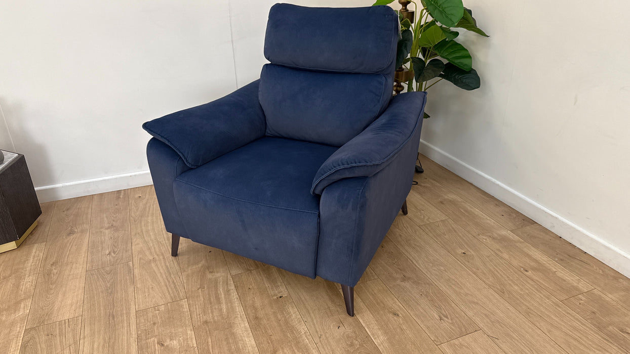 Sofology The Arlo Fabric Chair Power Recliner in Lifestyle Flecked Navy