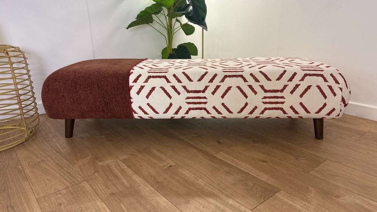 DFS The Ada Fabric Footstool in Autumn/Henna Combination