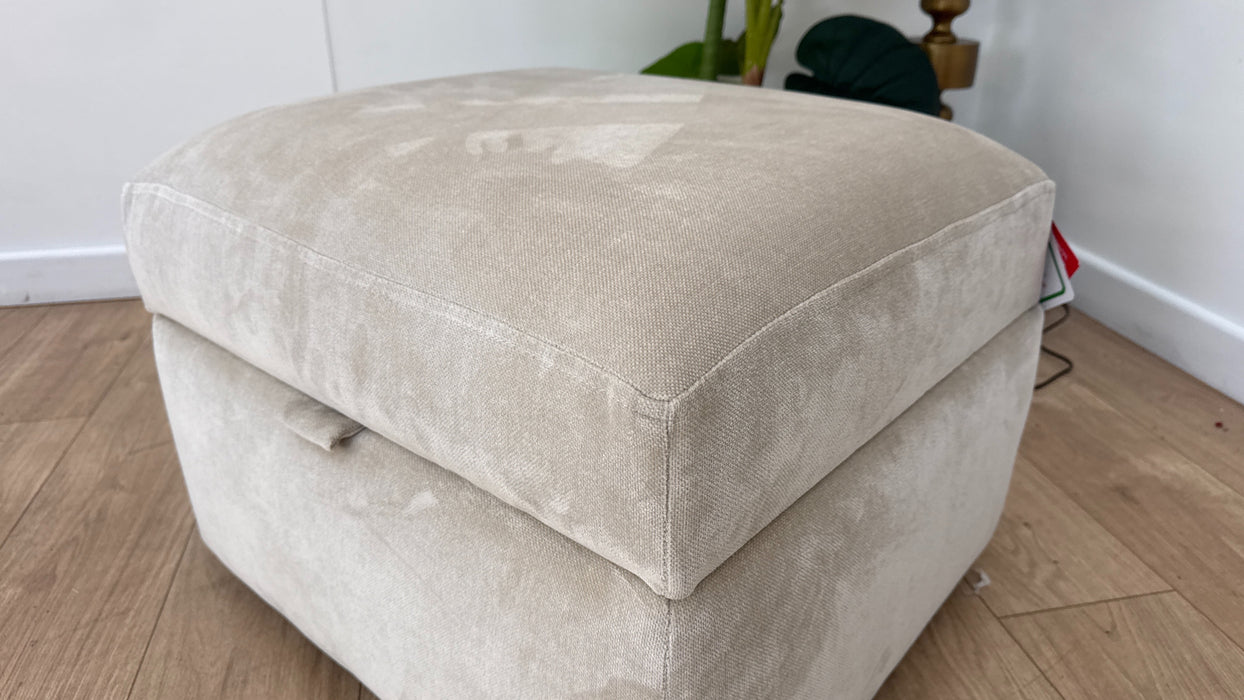 DFS The Maura Fabric Footstool in Plain Natural