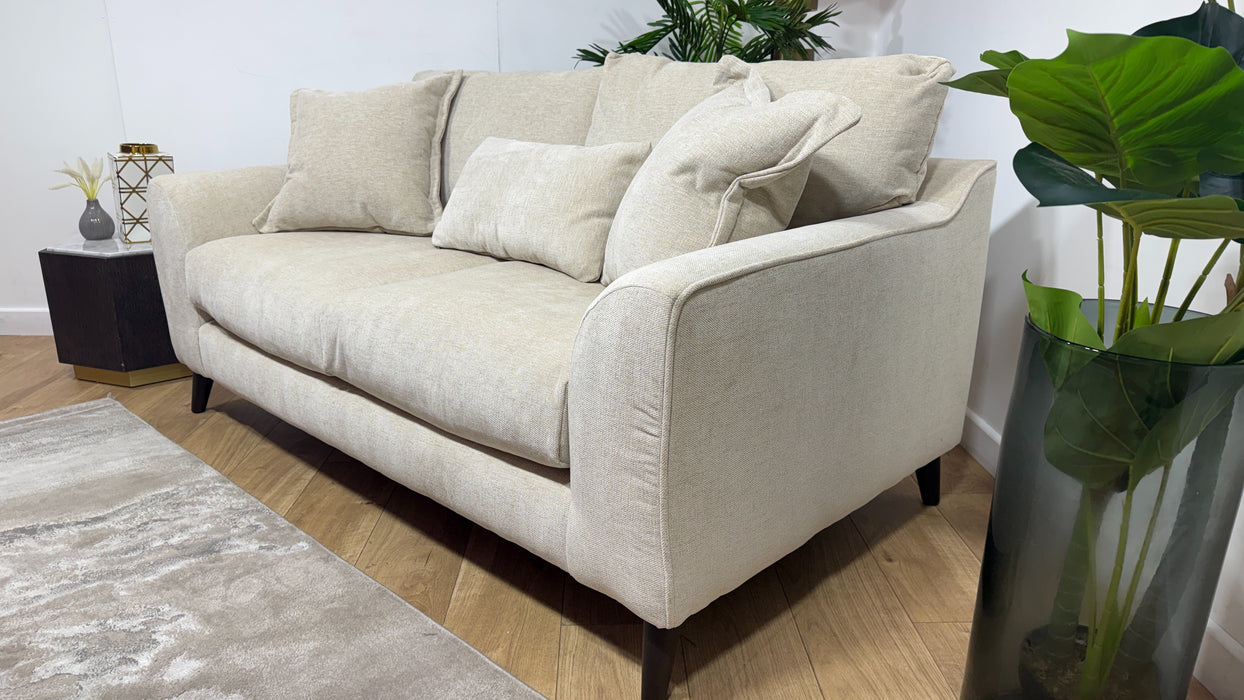 Sofology Mayfair Fabric 2 Seater Feather Flex Seats in Linen Look Chenille Natural
