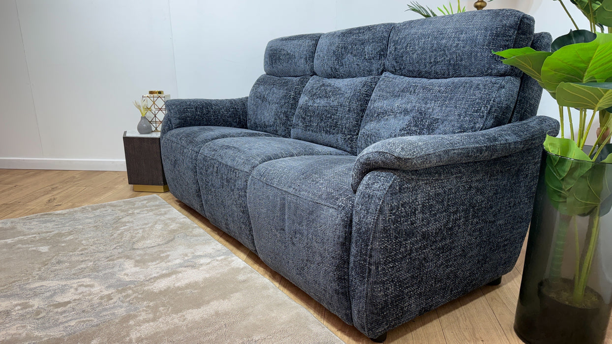 Sofology Parker Fabric 3 Seater in Hopsack Chenille Midnight