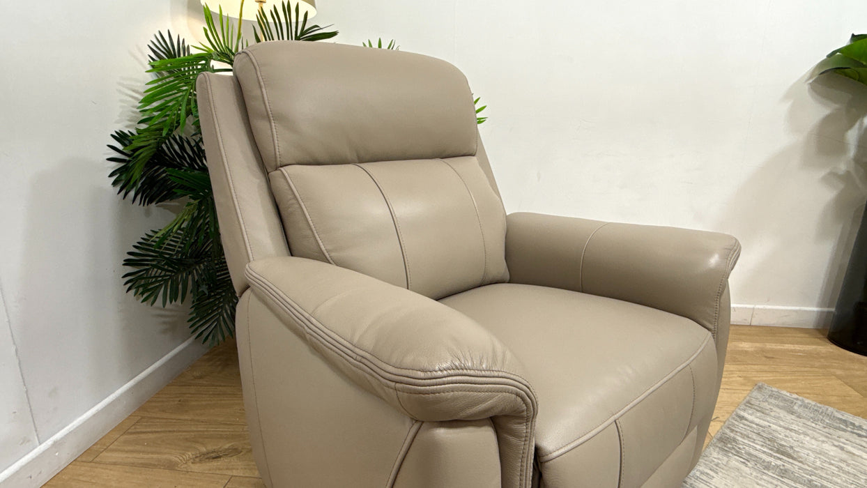 Sofology Bradie Leather Chair in Trusty Embossed Stone