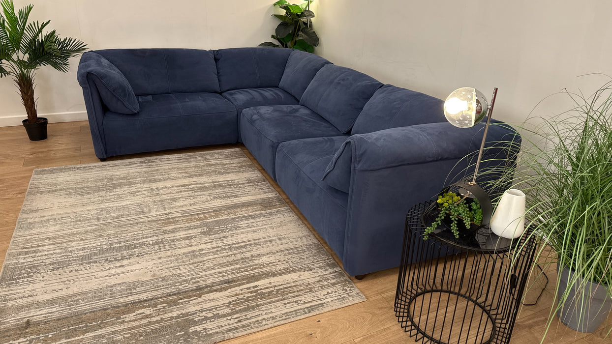 Sofology Tessuto Fabric 3 Corner 1 in Lifestyle Nubuck-Feel Blue