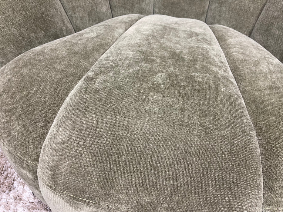 Nobu Swivel Chair Relaxed Chenille Green Fabric (WA2)